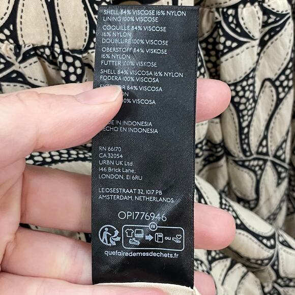 By Anthropologie Long Sleeve Printed Smocked Mini Dress 3X - Picture 12 of 14